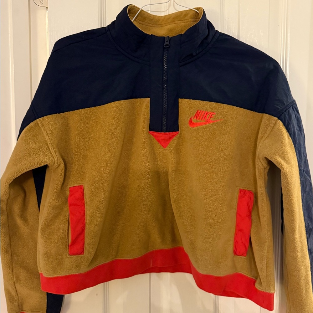 Nike Navy and Mustard Fleece Pullover
